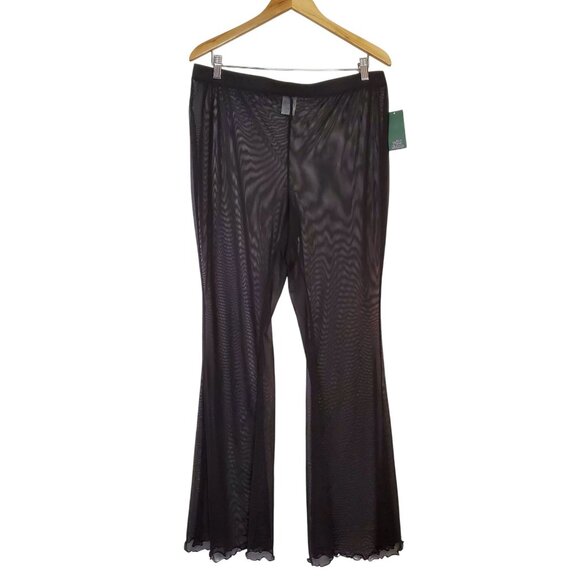 Wild Fable Womens Black Sheer Flared Pants X 14/16 Lightweight Mesh With Tags - Picture 3 of 7